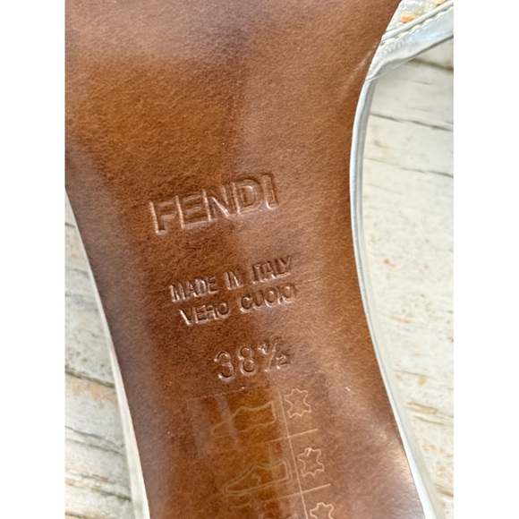 Women’s Fendi Metallic silver Kitten heels Size 37.5 - Picture 15 of 17